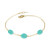 Sleeping Beauty Turquoise Nugget Station Link Bracelet in 14k Gold