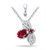 Created Ruby and Cubic Zirconia Bee Pendant