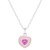 Lab-Created Pink Sapphire (1/5 ct. t.w.) & Pink Enamel Heart 18" Pendant Necklace in Sterling Silver