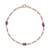 Amethyst Figaro Link Station Bracelet (1-1/5 ct. t.w.) in 14k Rose Gold-Plated Sterling Silver
