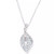 Cubic Zirconia Leaf 18" Pendant Necklace in Sterling Silver