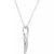 Cubic Zirconia Leaf 18" Pendant Necklace in Sterling Silver