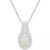 Opal (1/4 ct. t.w.) & Diamond (1/8 ct. t.w.) Halo 18" Pendant Necklace in Sterling Silver, (Also in Aquamarine)