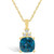 London Blue Topaz (2-3/4 Ct. T.W.) and Diamond (1/10 Ct. T.W.) Pendant Necklace in 14K Yellow Gold