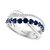 EFFY® Sapphire (1-1/10 ct. t.w.) & Diamond (1/5 ct. t.w.) Crossover Ring in 14k White Gold