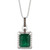 Emerald (2-5/8 ct. t.w.) & Diamond (1/4 ct. t.w.) Adjustable Pendant Necklace in 14k White Gold