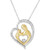 Diamond Mother & Child Heart 18" Pendant Necklace (1/10 ct. t.w.) in Sterling Silver & 10k Gold