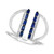 EFFY® Sapphire (1/2 ct. t.w.) & Diamond (1/6 ct. t.w.) Cuff Ring in 14k White Gold