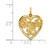 Sweet 16 Heart Charm Pendant in 14k Yellow Gold
