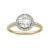 Moissanite Round Halo Ring (1-1/3 ct. t.w. Diamond Equivalent) in 14k Gold or White Gold or Rose Gold