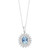 EFFY® Aquamarine (1-5/8 ct. t.w.) & Diamond (1/5 ct. t.w.) Sunburst Halo 18" Pendant Necklace in 14k White Gold