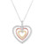 Diamond Triple Heart 18" Pendant Necklace (1/3 ct t.w.) in Sterling Silver & 14k Tricolor Gold-Plate