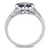 Sapphire (4/5 ct. t.w.) & Diamond (1/6 ct. t.w.) Flower Ring in 10k White Gold