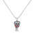 Men's Red Cubic Zirconia King Skull 24" Pendant Necklace in Stainless Steel