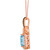 Blue Topaz (3-1/2 ct. t.w.) & Diamond (1/2 ct. t.w.) Adjustable 20" Pendant Necklace in 14k Rose Gold