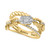 EFFY® Diamond Baguette & Round Open Crossover Ring (1/2 ct. t.w.) in 14k Gold