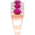 EFFY® Ruby (3 ct. t.w.) & White Sapphire (1 ct. t.w.) Triple Row Ring in 14k Rose Gold