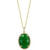 EFFY® Dyed Green Jade & Diamond (1/4 ct. t.w.) Oval Halo 18" Pendant Necklace in 14k Gold