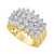 Diamond Multi-Row Ring (1/2 ct. t.w.) in Sterling Silver or 14K Gold Over Sterling Silver