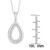 Diamond 1/3 ct. t.w. Teardrop Outline Pendant Necklace in Sterling Silver