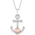 Diamond The Little Mermaid Ariel Princess Anchor Pendant Necklace (1/10 ct. t.w.) in Sterling Silver & 14k Rose Gold-Plate