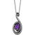 Amethyst (7/8 ct. t.w.) & Diamond (1/5 ct. t.w.) Ursula Pendant Necklace in Sterling Silver & Black Rhodium, 16" + 2" extender