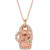 Nude Diamond Dog Paw Heart 20" Pendant Necklace (7/8 ct. t.w.) in 14k Rose Gold