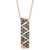 Chocolate Diamond (5/8 ct. t.w.) & Vanilla Diamond (1/20 ct. t.w.) Vertical Bar Cluster 18" Pendant Necklace in 14k Rose Gold