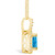 Blue Topaz (1 Ct. T.W.) and Diamond (1/5 Ct. T.W.) Halo Pendant Necklace in 14K Yellow Gold