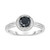 Black Diamond (7/8 ct. t.w.) & White Diamond (1/6 ct. t.w.) Halo 18" Ring in Sterling Silver