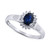 Sapphire (5/8 ct. t.w.) & Diamond (1/8 ct. t.w.) Statement Ring in 14k White Gold