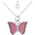 Cubic Zirconia & Pink Enamel Butterfly Pendant Necklace in Sterling Silver, 16" + 2" extender, Created for Macy's