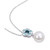 Cultured Freshwater Pearl (11mm) & Blue Topaz (1-3/5 ct. t.w.) 18" Pendant Necklace in Sterling Silver