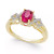 Sapphire and Diamond (1/8 ct. t.w.) Ring in 14k Gold (Also Available in Emerald & Ruby)