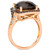Chocolate Quartz (5 ct. t.w.) & Diamond (3/8 ct. t.w.) Statement Ring in 14k Rose Gold
