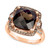 Chocolate Quartz (5 ct. t.w.) & Diamond (3/8 ct. t.w.) Statement Ring in 14k Rose Gold