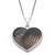 Black Mother of Pearl 16x13mm Heart Shaped Pendant with 18" Chain in Sterling Silver