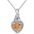 Citrine (1-5/8 ct. t.w.) & Diamond (1/20 ct. t.w.) Heart 18" Pendant Necklace in Sterling Silver