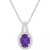 Amethyst (1-1/5 ct. t.w.) & Diamond (1/6 ct. t.w.) Oval Halo 18" Pendant Necklace in Sterling Silver (Also in Citrine, Garnet, Peridot, & Blue Topaz)