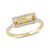 Baguette Cut Citrine  (1-1/5 ct. t.w) and White Sapphire (1/3 ct. t.w.) Halo Ring in 18k Yellow Gold Over Sterling Silver