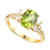 Peridot (2 ct. t.w.) & Lab-Created White Sapphire (1/4 ct. t.w.) Ring in 14k Gold-Plated Sterling Silver