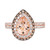Peach Morganite (7/8 ct. t.w.) & Diamond (3/4 ct. t.w.) Teardrop Halo Ring in 14k Rose Gold