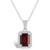 Garnet (1-9/10 ct. t.w.) and Created Sapphire (1/5 ct. t.w.) Halo Pendant Necklace in 10K White Gold