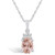 Morganite (1-1/7 Ct. T.W.) and Diamond (1/10 Ct. T.W.) Pendant Necklace in 14K White Gold