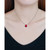 Created Ruby and Cubic Zirconia Accent Necklace