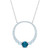 Sterling Silver Blue Topaz Graduated Open Circle Necklace