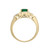 Created Emerald and Created White Sapphire Ring in 14K Yellow Gold Over Sterling Silver