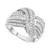 Diamond Round & Baguette Swirl Statement Ring (1 ct. t.w.) in 10k White Gold