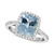 Aquamarine (2-1/2 ct. t.w.) & Diamond (1/5 ct. t.w.) Halo Ring in 14k White Gold