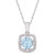 Blue Topaz (1 ct. t.w.) and Diamond (1/10 ct. t.w.) Square Halo 17" Necklace in 10k White Gold